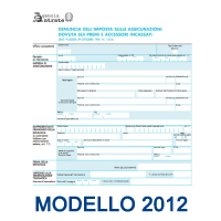 Modello 2012 Imposta Assicurazione Auto Premi e Accessori